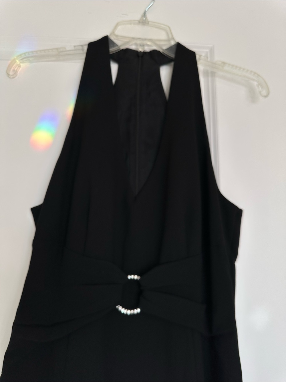 Donna Morgan Black Evening Dress with Halter Neck